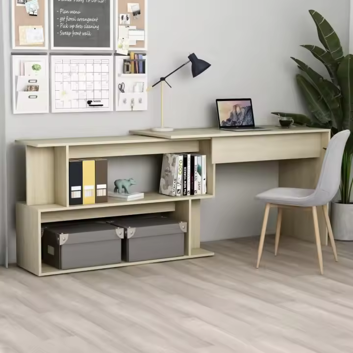 Sonoma Escrito de Esquina de Roble 200x50x76 cm Madera Multicapa - 1