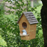 1pc Adorno De Jardín Exótico En Forma De Nido De Pájaro Duradero Y Cómodo Para Invierno Decoración Única Para Exterior - details 0