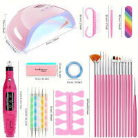 YIKOOLIN Kit De Manicura Profesional Con Lámpara LED UV Y Máquina De Taladro Eléctrica 20000RPM Set Completo Para Principiantes - details 7