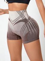 Shorts De Yoga Con Gradiente Para Mujer Cintura Alta Levantamiento De Caderas Y Ajuste Abdominal Deporte Y Fitness Moda Transpirable Y Cómoda - details 6