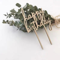 YOMDID 1PC Inserto De Pastel De Madera Para Cumpleaños Decoración Perfecta Para Mesa De Postres Y Fiestas Personalizado Con Letras - details 3