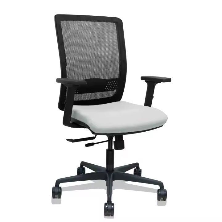 Silla Haches traslack malla negra asiento bali gris claro brazos 2D ruedas 65mm - 1