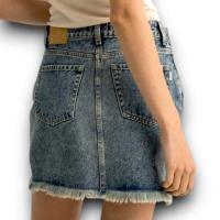 Falda Denim Dua Tiffosi - Tachas y Bajo Deshilachado - details 2