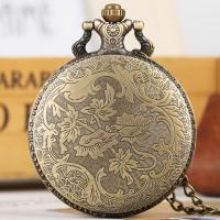 Reloj De Bolsillo Vintage Con Patrón De Hojas De Bronce Movimiento De Cuarzo Incluye Collar De 80CM Colgante Regalo Great Para Mujeres Y Hombres - details 1