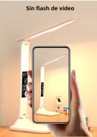 Lámpara De Mesa LED Plegable Protección Ocular Para Lectura 3 Colores Regulables Sin Salto Tiempo Fecha Temperatura Carga USB Luz Nocturna Táctil - details 3