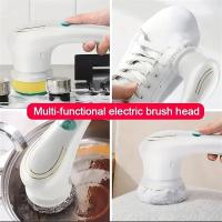 Cepillo de limpieza eléctrico multifuncional cinco en uno para herramientas de limpieza de baño y cocina - details 1