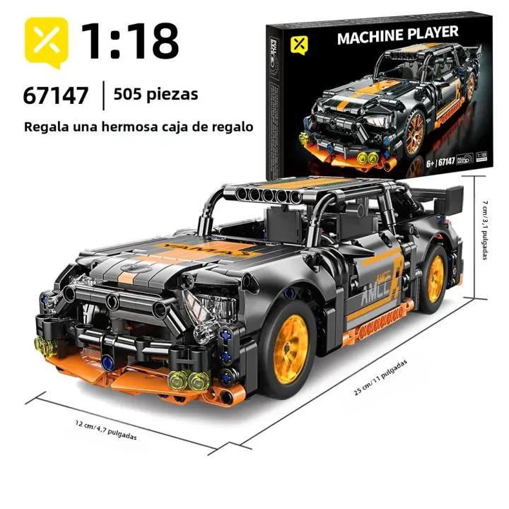 ToylinX 505PCS Bloques De Construcción Técnicos Super Carreras Juguete Para Niños Auto De Carreras Con Retroceso DIY MOC Vehículo De Bloques Para Niños - 1