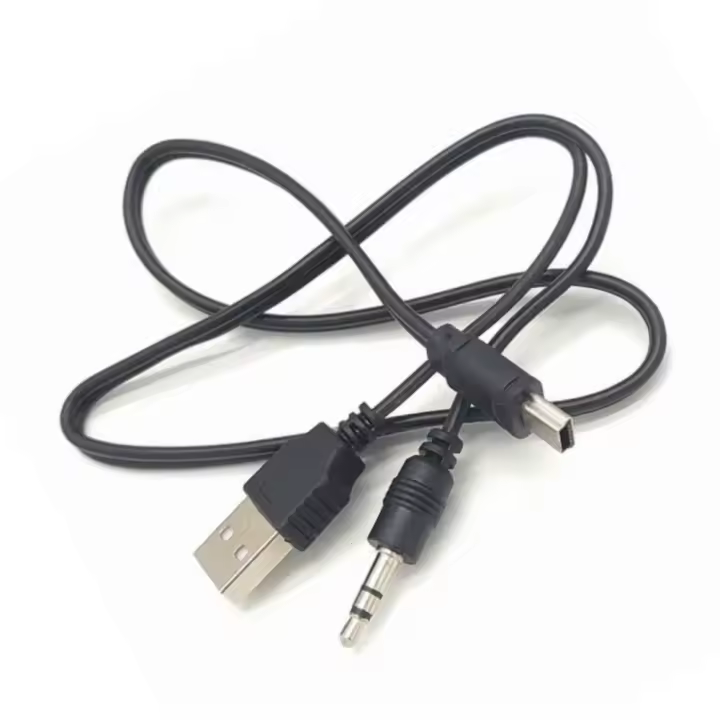 Cable Adaptador USB Macho / Mini USB Macho / Jack Macho 2 en 1 ⋆ Audio y carga para dispositivos Bluetooth y altavoces - 1