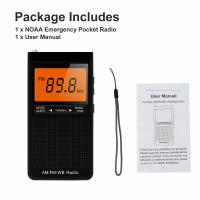 Radio Portátil De Meteorología FM AM NOAA Emergencia Con Alarma De Alerta Climática Y Reloj Mini Radio De Mano Con Búsqueda Automática De Canales - details 10