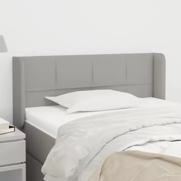 vidaXL Cabecero de tela gris claro 83x16x78/88 cm - 1