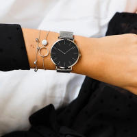 Reloj De Mujer De Lujo En Color Rosa Oro Con Dial De Concha Y Correa De Malla Reloj De Cuarzo Para Damas Moda Casual - details 11