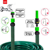 AYA MARKT SET Manguera de Jardín con Adaptadores de Grifo y Boquilla de Riego, Ultra Resistente 3Capas ,Presión 20 Bar - details 1