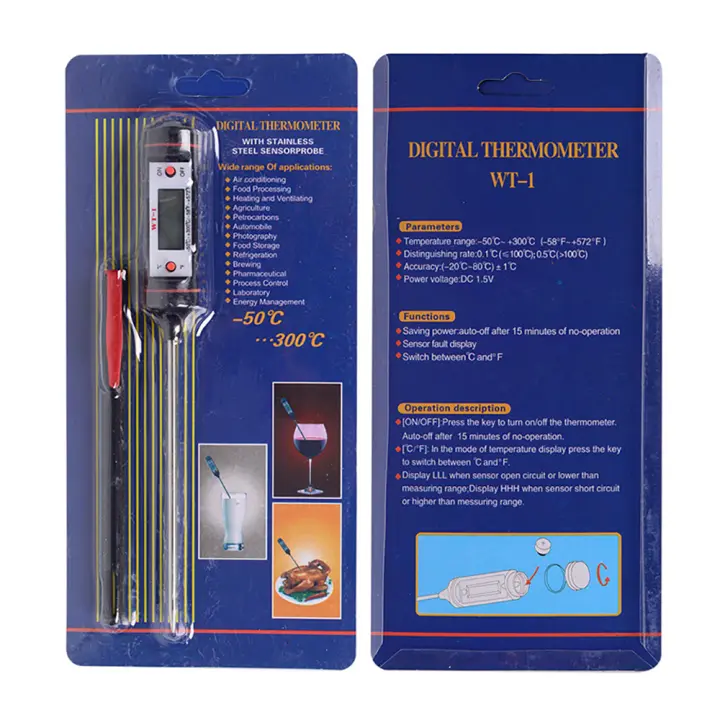 Termómetro Digital Profesional Para Cocina Barbacoa Agua Aceite Carne Alimentos Acero Inoxidable 304 Herramientas De Medición - 1