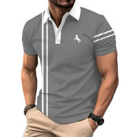 Camisa Polo De Punto De Rayas Para Hombre Verano Manga Corta Deportiva Casual Quick Drying Polyester Tops Para Golf - details 3