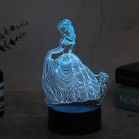 Lámpara Nocturna 3D De Princesa Hielo Para Niños Y Niñas Cambio De Color 7 Luces Decoración De Habitación Regalos Para Niños Y Niñas - details 2