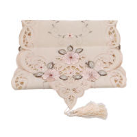 Mantel Rectangular Bordado Con Flores Huecas Pastoral Tapete De Mesa De Tela De Poliéster Y Algodón Impermeable Y Resistente Al Aceite Para Hogar Y Bodas - details 8