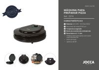 Horno grill eléctrico Jocca para pizzas de hasta 30.5 cm en 5 - 8 minutos con dos placas de revestimiento antiadherente muy fáciles de limpiar, temperatura regulable y 1450W de potencia en un elegante diseño compacto negro. - details 2