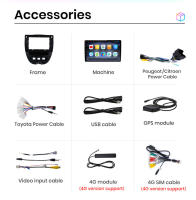 AWESAFE inalámbrico CarPlay Android Auto Radio para Peugeot 107 Toyota Aygo Citroen C1 2005 2006 2007 2008 2009 2010 2011 2012 2013 2014 coche reproductor multimedia GPS 2 din autoradio volante controles RDS Bluetooth - details 20
