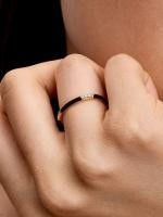 Pandora - Anillo de esmalte Negro y Piedras-Baño de Oro de 14K - details 1
