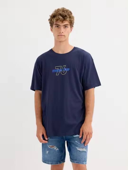 Camiseta de algodón "Fresh Trip", diseño surf, corte recto, manga corta, ideal para looks urbanos INSIDE - 1
