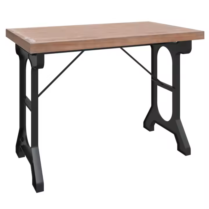 vidaXL Mesa de comedor madera maciza de abeto y hierro 110x65x82 cm - 1