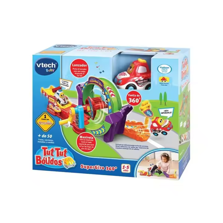 Tut Tut Bólidos Supergiro 360º Vtech 534922 Circuito para coches - 1