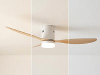 Ventilador Jocca de techo con diseño moderno blanco, luz LED 18W, 3 aspas ABS con un diámetro de 132 cm, motor DC silencioso 40W, 6 velocidades, temporizador de hasta 8 horas con control remoto. Ideal para hogar y oficina - details 2