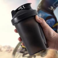 Botella De Deporte Shaker Para Proteína De Mantequilla Con Mezclador De Acero Inoxidable Plástico Libre De BPA Botella De Bebida Portátil Para Gimnasio Y Exterior 400ml - details 0
