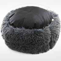 Cama de Felpa Deluxe Plush Redonda de Pelo Nido de Donut para Mascotas Deluxe para Gatos y Perros XH034 (Diameter:40cm, Light Brown) - details 3