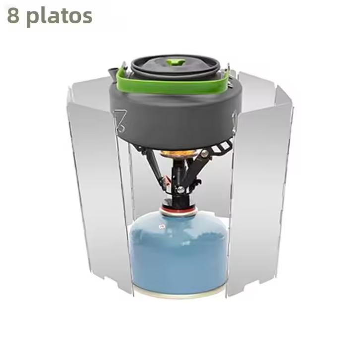 Escudo Antiviento De Aluminio Para Estufa De Gas 8/10/12/16 Platos Protección Contra Viento Para Camping Picnic Y Cocina Al Aire Libre - 1