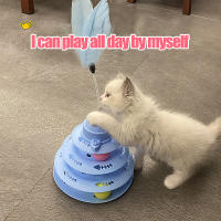 Juguete Interactivo Para Gatos Divertido Plato De 4 Capas Giratorio Con Bolas De Inteligencia Y Palos Para Entrenamiento Y Diversion - details 2