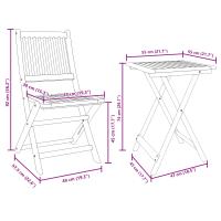 Conjunto de Bistro de Jardín de 3 Piezas vidaXL de Madera Sólida de Acacia - details 7
