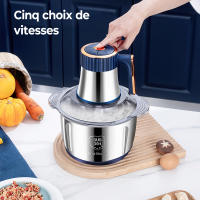 Picadora de carne eléctrica de 5 l, cinco velocidades, 6 cuchillas, acero inoxidable, versátil y silenciosa, apta para frutas, verduras, carne y especias, 500 W - details 0