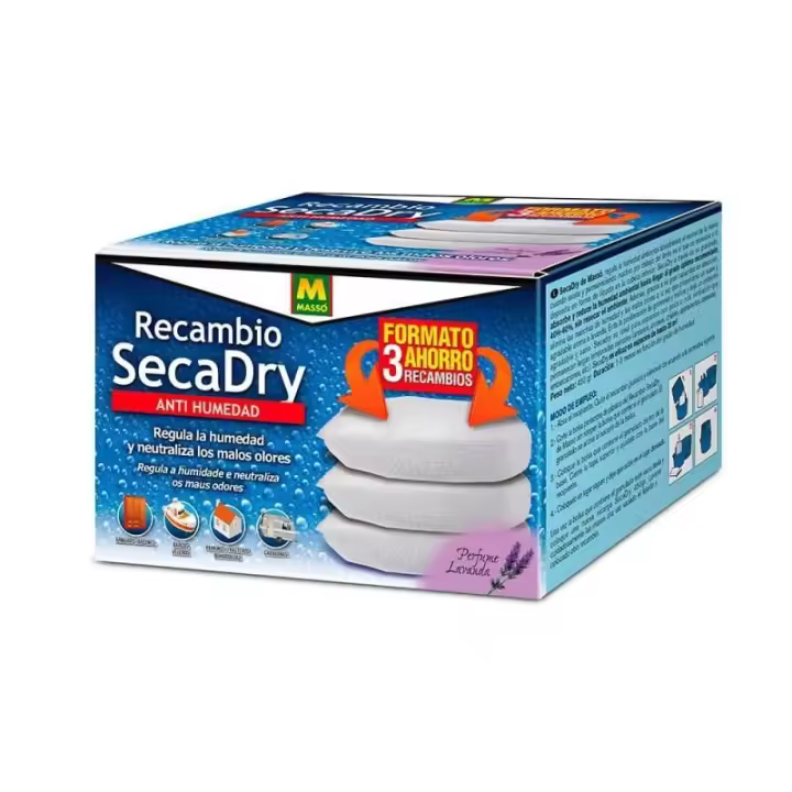 Pack Recambio Secadry Antihumedad 3 Unid. 231484 Massó - Elimina la Humedad - 1
