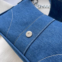 Bolso De Hombro Denim Para Mujer Bolso Bandolera De Moda Con Cadena Bolsos Retro De Malla Codo Bolsos De Alta Calidad - details 7