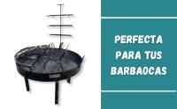 Barbacoa Parrilla Fogonero Argentino Redondo 1m Diametro Aire Libre Artesanal. Color Negro. Medidas 100x60 cm Incluye Accesorios - details 2