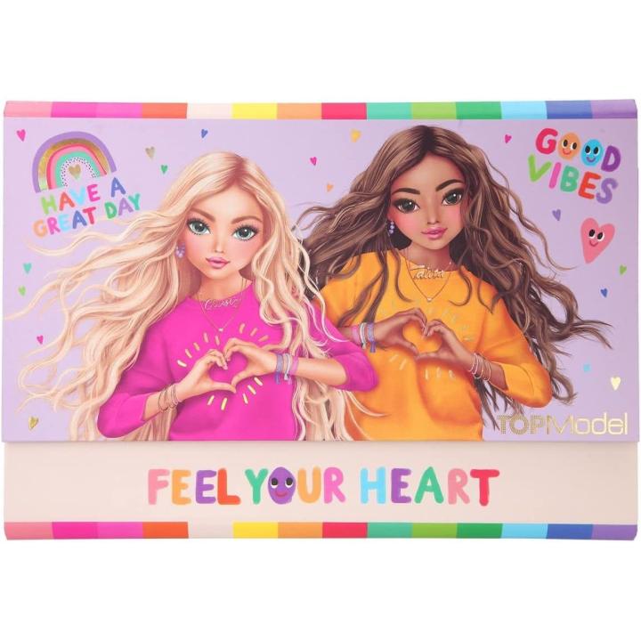 Depesche Topmodel - Papel para Niñas y Mentes Creativas - Colores Alegres - Manualidades para Niños - 24 Hojas de Papel y 18 Sobres - Pegatinas de Ropa y Accesorios - Dimensiones 26 X 18,5 X 2 Cm