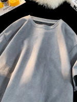 Camiseta De Piel Suelta Para Hombres Y Mujeres Antirrugas Cuello Redondo Casual Verano Manga Corta Moda Callejera - details 4