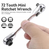 Mini Llave De Treble 1/4 Con Cierre Ratchet Doble Final Herramienta De Reparación De Mano Con Torque Hexagonal Y Destornillador Set 2-en-1 - details 0