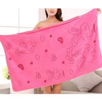 Falda de baño suave y absorbente para mujer, ideal para sauna, spa y ducha, color rojo y rosa. - details 0