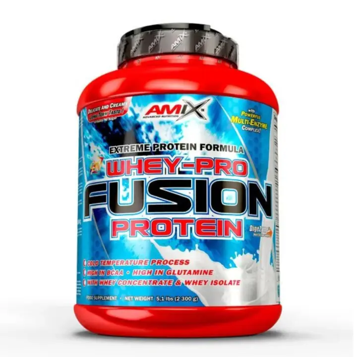 AMIX Whey Pro Fusion - 2,3 Kg - Concentrado de Suero Ultra Filtrado - Isolada con Splenda - Contiene L-glutamina - Proteínas para Aumentar Masa Muscular - 1