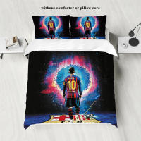 Juego De Cama 3 Piezas Estampado De Estrella De Fútbol Y Amor (1 Funda De Edredón + 2 Fundas De Almohada) Set De Algodón Suave Y Cómodo - details 1