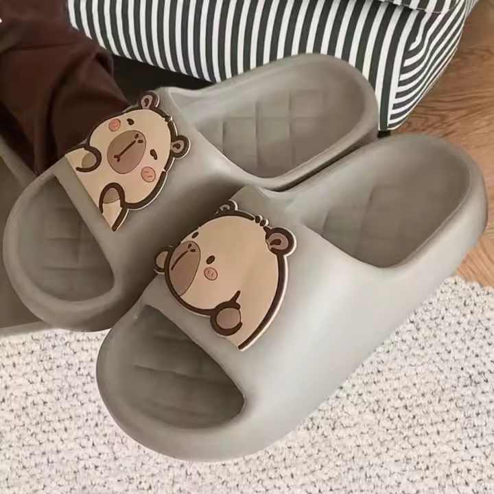 Zapatillas De Mujer Con Diseño De Capybara Y Suela Gruesa Para Interior Y Playa Zapatos De Verano Para Parejas Sandalias Con Platforma - 1