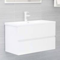 vidaXL Mueble de lavabo madera de ingeniería 80x38,5x45 cm en color Negro/Gris sonoma/Gris hormigón y más | almacenamiento funcional diseño moderno para baño dormitorio sala - details 5