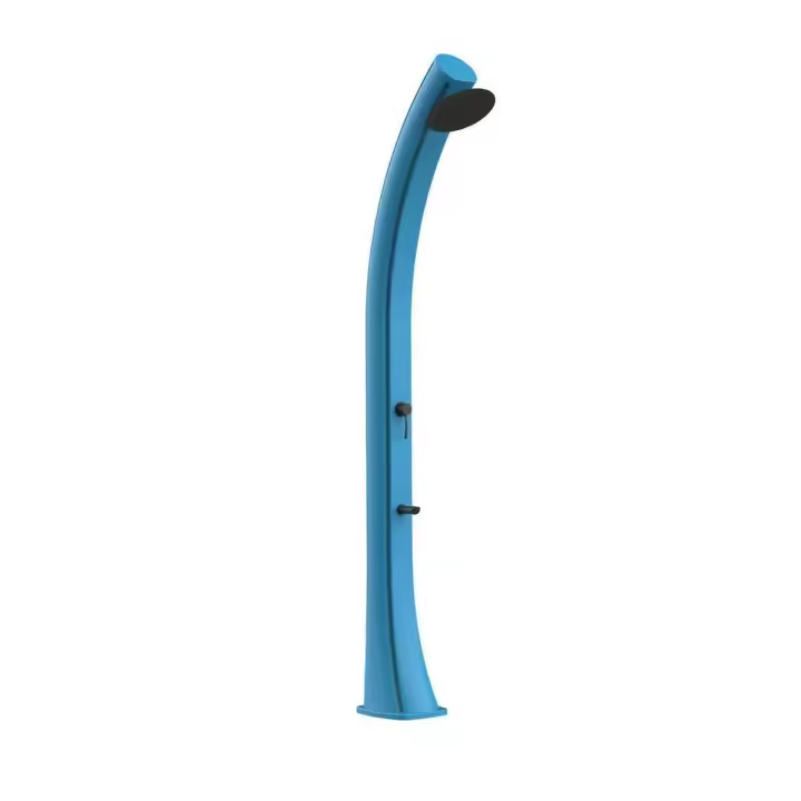 Ducha Solar Starmatrix Rio Xxl Azul Blackmatt Curvada De Polietileno Hd Altura 226 Cm 40 Litros Negra Ducha Solar Exterior Para Jardín y Pool Ducha Solar Xxl Con Depósito De 40L - 1