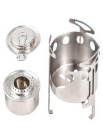 Estufa De Camping Para Exterior 2 En 1 Con Soporte Antiviento Y Extinguidor Para Montañismo Emergencia Acero Inoxidable Sin Ignición Incluida - details 13