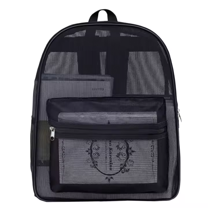 PORCHEDDU Mochela De Moda Para Mujer Transparente Y Ligera Malla Pesada Para Niños Y Niños Negro Bolsa De Hombre De Viaje - 1