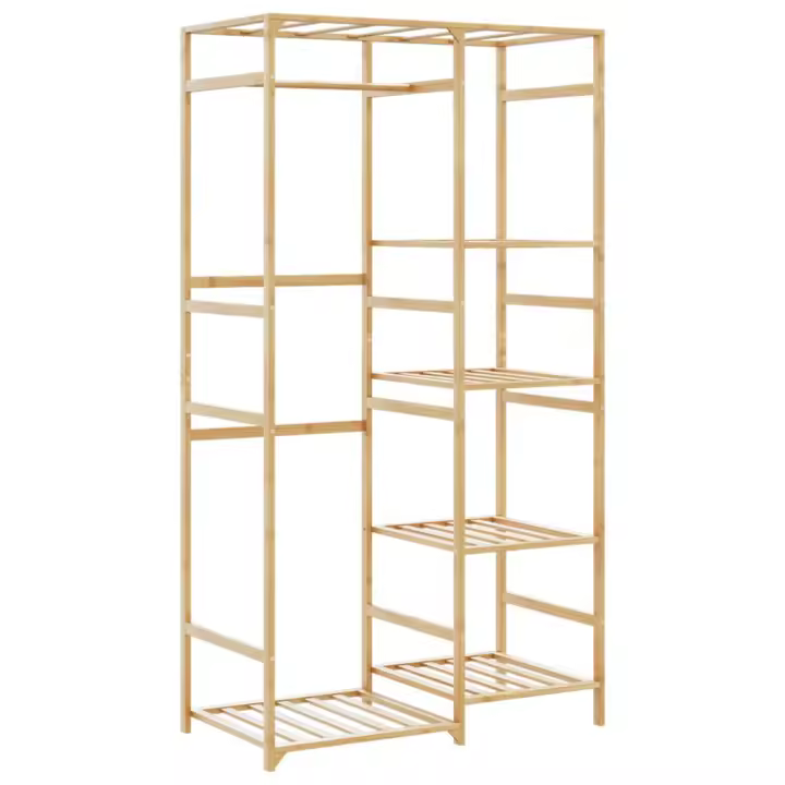vidaXL Perchero con estantes bambú 100x50x184,5 cm - 1