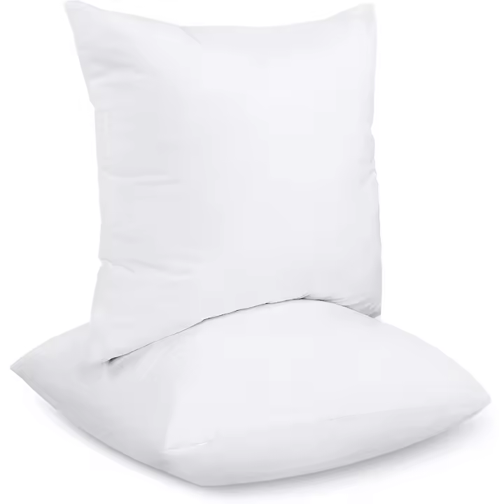 Almohadillas interiores para cojines (paquete de 2), 50 x 50 cm (20 x 20 pulgadas), rellenos de fibra hueca para almohadas (blanco) - 1