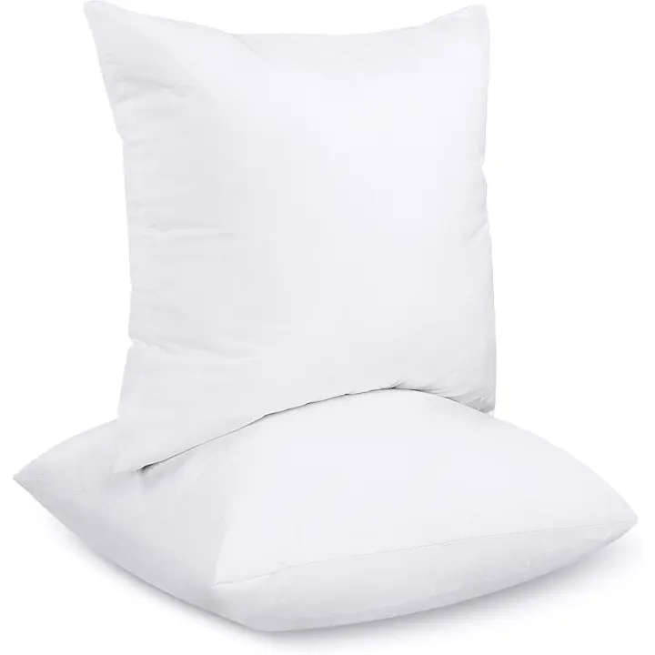 Almohadillas interiores para cojines (paquete de 2), 50 x 50 cm (20 x 20 pulgadas), rellenos de fibra hueca para almohadas (blanco) - 1